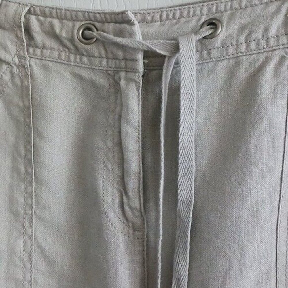 INC International Concept 100% Linen Grey Straight Leg Cargo Pants 12 - Picture 7 of 16